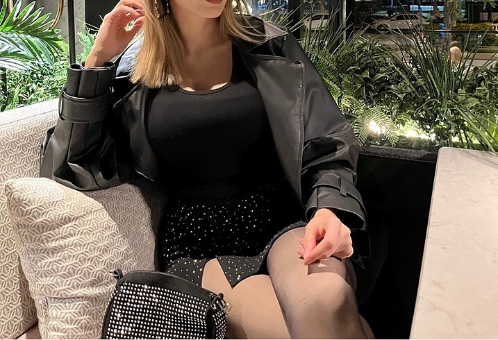 s Beden siyah Renk Taşlı etek