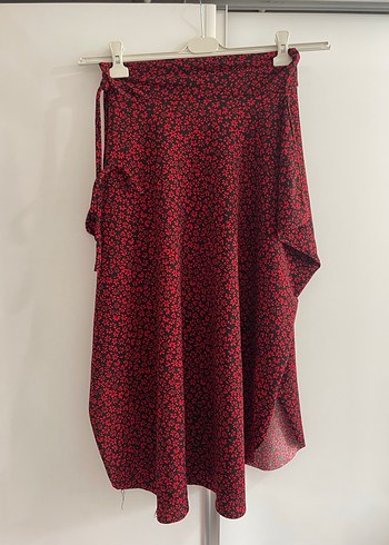 Kırmızı Drapeli Uzun Hamile Etek - Görsel 2