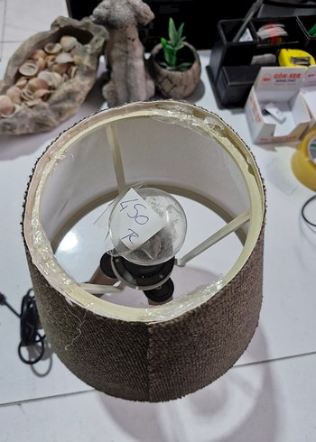 Kahverengi Kumaş Abajur - Görsel 2