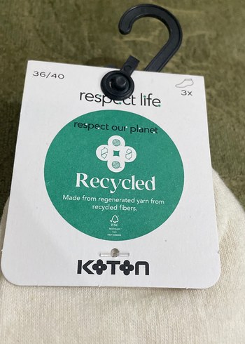 Kadın Bej Pamuk Çorap - Görsel 2