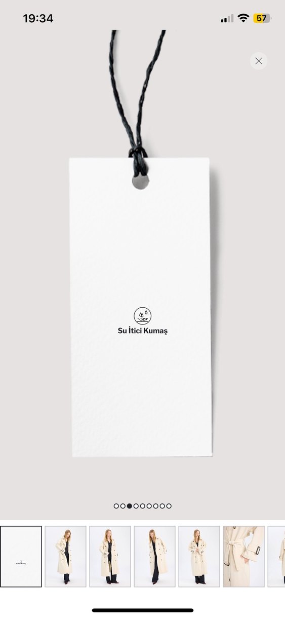 Bej Kadın Uzun Kemerli Trençkot - Görsel 4