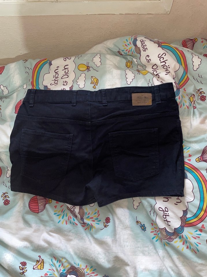 Düğmeli Koyu Mavi Mini Denim Şort - Görsel 2