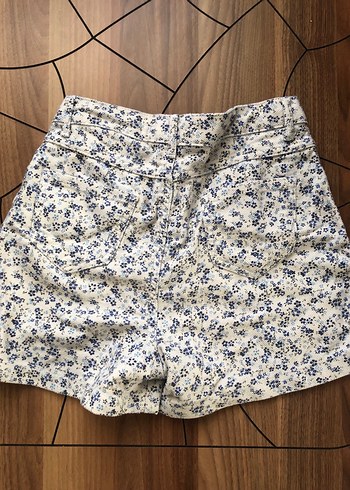 Diğer Pastel Bej Çiçekli Bohem Mini Şort