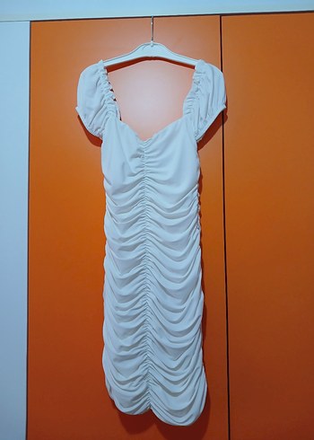 mezuniyet düğün elbisesi beyaz kısa - Görsel 3