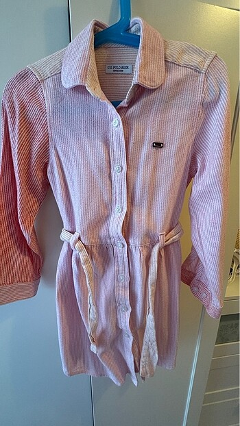US polo kırmızı pembe 6 yaş elbise