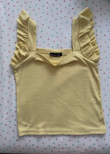 Sarı Fırfırlı Crop