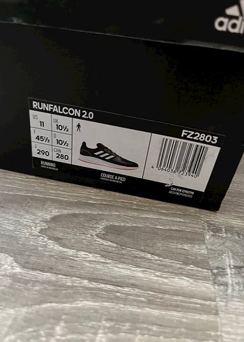 45 Beden siyah Renk Adidas Runfalcon 2.0 Erkek Siyah Spor Ayakkabı