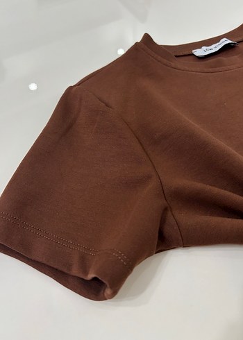 Kadın Kahverengi Tişört - Görsel 2