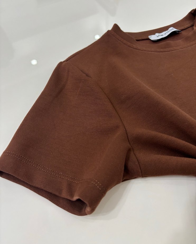 Kadın Kahverengi Tişört - Görsel 2