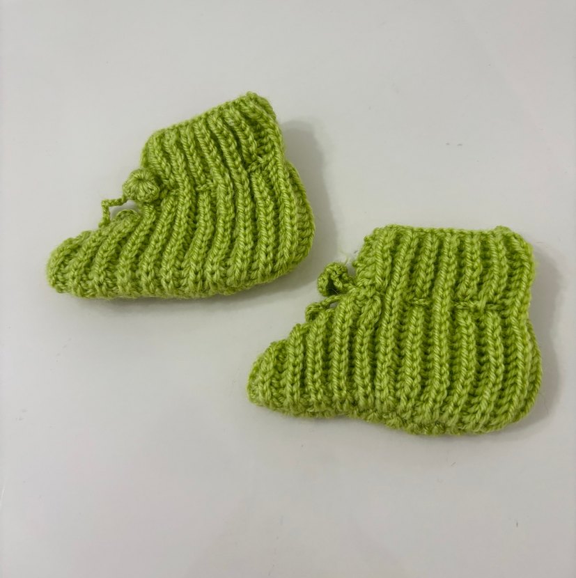 Yeşil Örgü Bebek Patik - Görsel 2