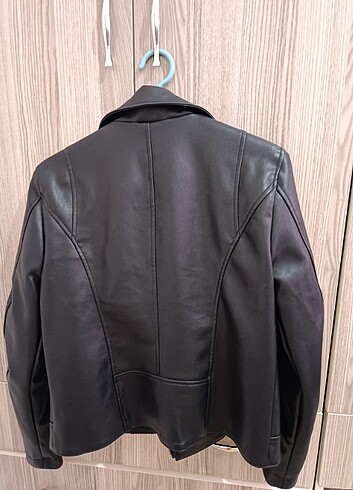 s Beden Mavi marka siyah Biker deri ceket 