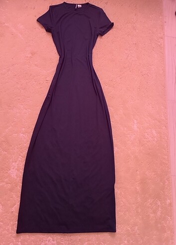H&M lacivert bele oturan elbise 