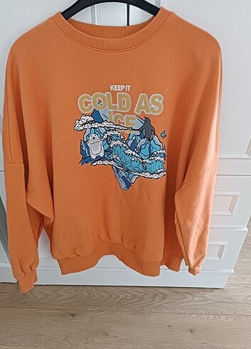 s Beden Mavi marka turuncu sweatshirt 