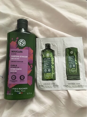 Yves rocher şampuan ve 2 tane tester