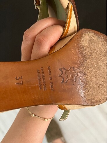 37 Beden camel Renk Vintage terlik