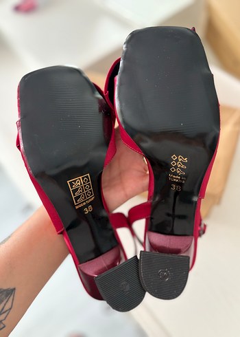 38 Beden Kırmızı Fiyonklu Stiletto Kadın Abiye Ayakkabı