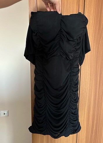 Siyah şifon mini abiye - Görsel 3