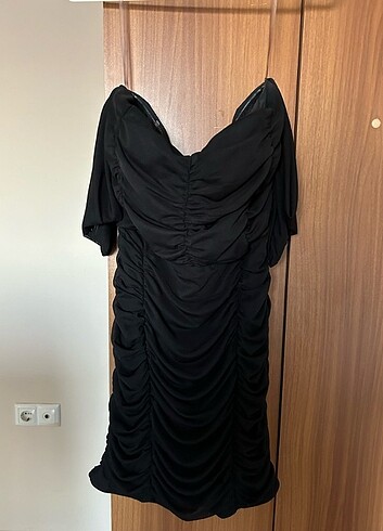 Siyah şifon mini abiye - Görsel 7