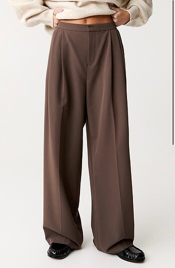 Pull bear geniş paça kumaş pantolon