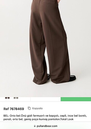 Pull and Bear Pull bear geniş paça kumaş pantolon