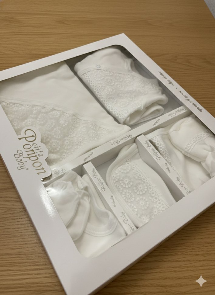 7li Dantelli Kız Bebek Hastane Çıkışı - Görsel 2