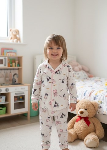 Labubu ve Kromi Baskılı Pijama Takımı - Görsel 2