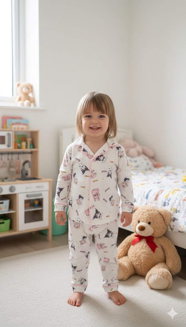 Labubu ve Kromi Baskılı Pijama Takımı - Görsel 2