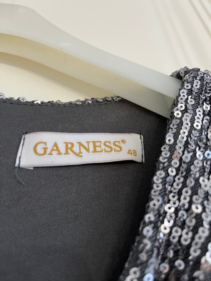 Gümus payet tüy detayli Kadın Uzun Abiye Elbise - Görsel 5