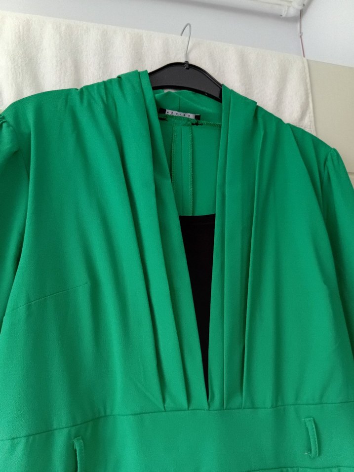 Uzun Kesim Yeşil Hamile Ceket - Görsel 2