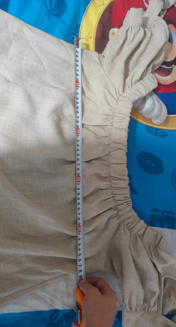 Bej Keten Midi Rahat Elbise - Görsel 5