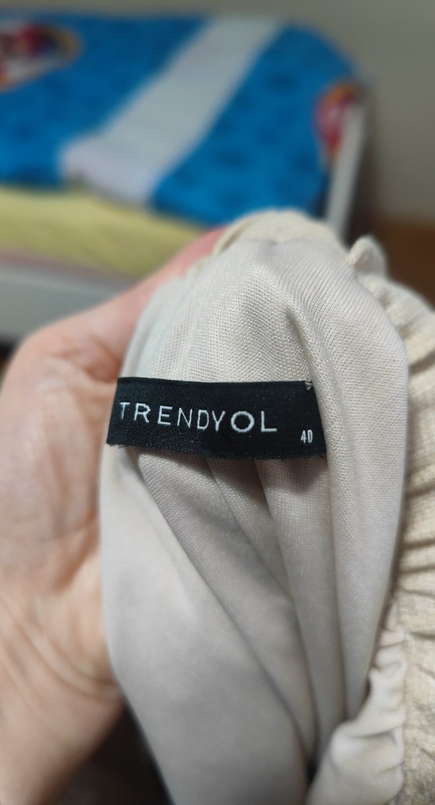 Bej Keten Midi Rahat Elbise - Görsel 4