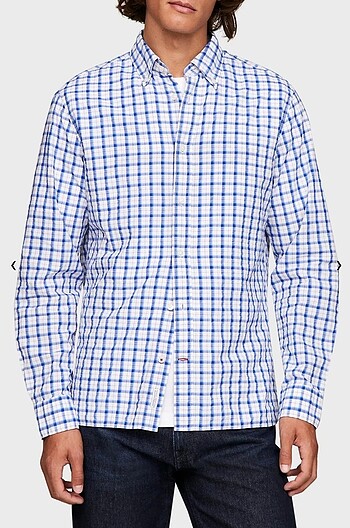 xl Beden mavi Renk Tommy hilfiger kareli gömlek