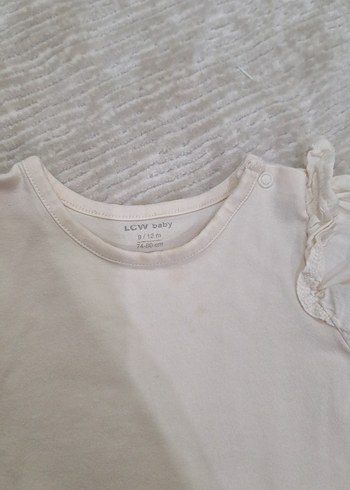 LC Waikiki Bebek Kız Kısa Kollu Beyaz Çıtçıtlı Body