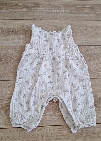 Dantelli Nakışlı Beyaz Bebek Tulum