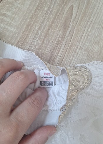 12-18 Ay Beden Kız Çocuk Beyaz Fırfırlı Etek