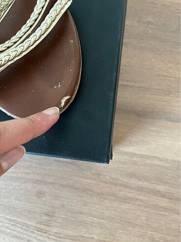 38 Beden Bambi Gold Hasır Sandalet