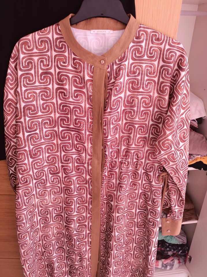 Armine Düğmeli Uzun Bohem Tunik - Görsel 5