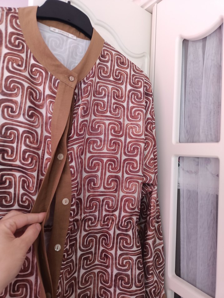 Armine Düğmeli Uzun Bohem Tunik - Görsel 3