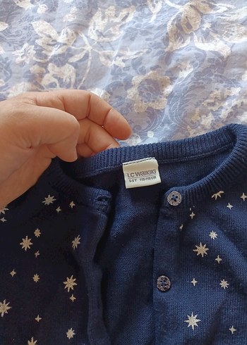 Kız Çocuk Lacivert Uzun Kollu Triko Hırka - Görsel 3