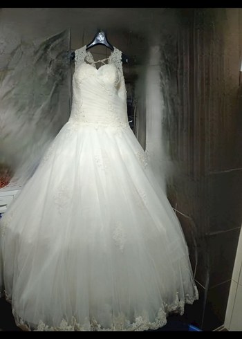 V Yaka A Kesim krem Gelinlik - Görsel 3