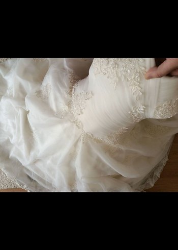 V Yaka A Kesim krem Gelinlik - Görsel 2