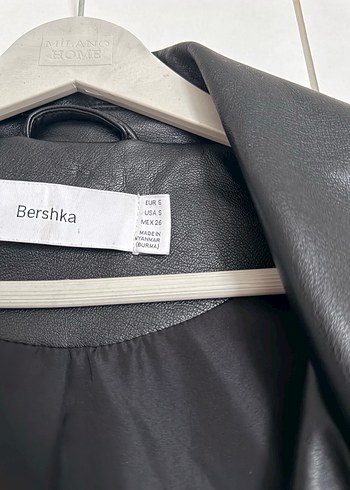 Bershka Kadın Siyah Deri Biker Ceket