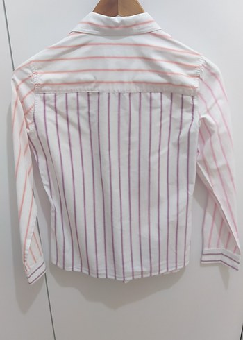 USPA Pembe Çizgili Uzun Kollu Gömlek - Görsel 2