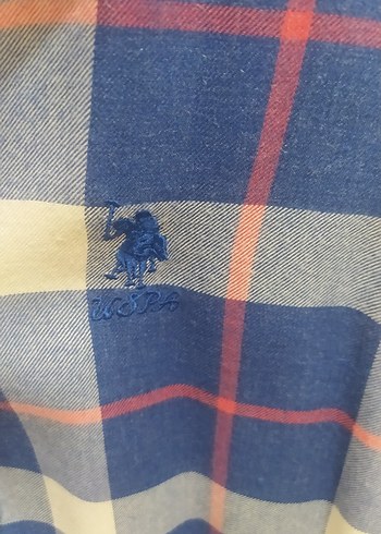 Düğmeli Uzun Kollu Mavi Kareli Gömlek - Görsel 4