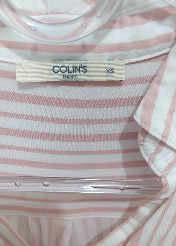 Pembe Çizgili Uzun Kollu V Yaka Gömlek - Görsel 3