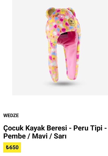 Çocuk kayak beresi
