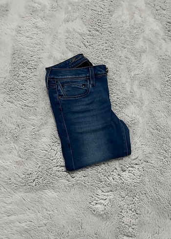 Kadın Mavi Denim Normal Boy Sıkı Kot Pantolon