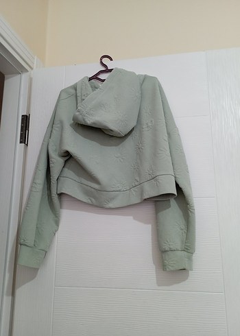 su yeşili Fermuarlı Kadın Sweatshirt - Görsel 2