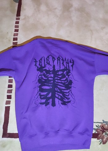 Mor Kapüşonlu Kadın Sweatshirt - Görsel 5