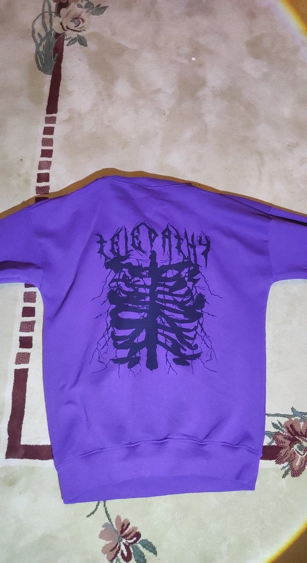 Mor Kapüşonlu Kadın Sweatshirt - Görsel 5